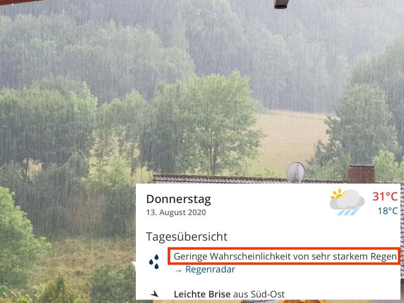 Regen in Tauberzell